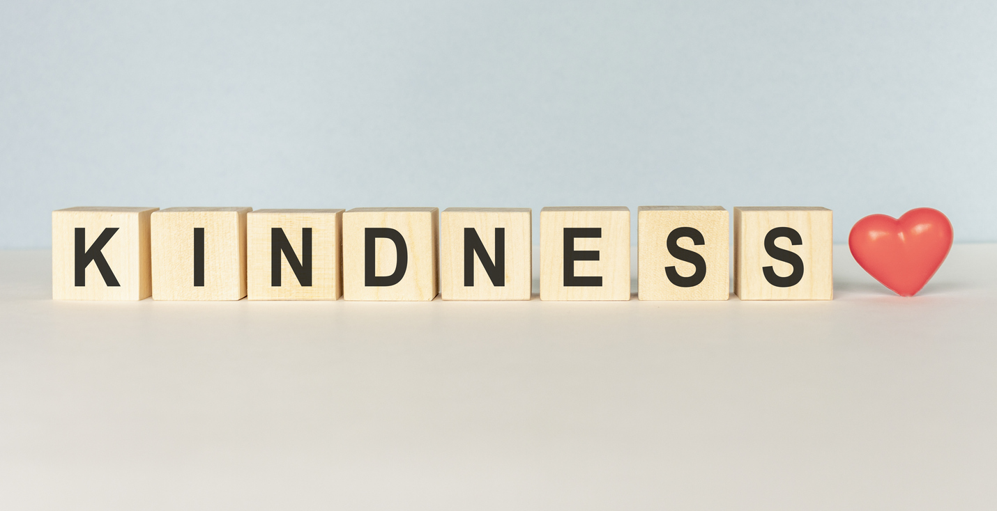 Tiles spelling out kindness